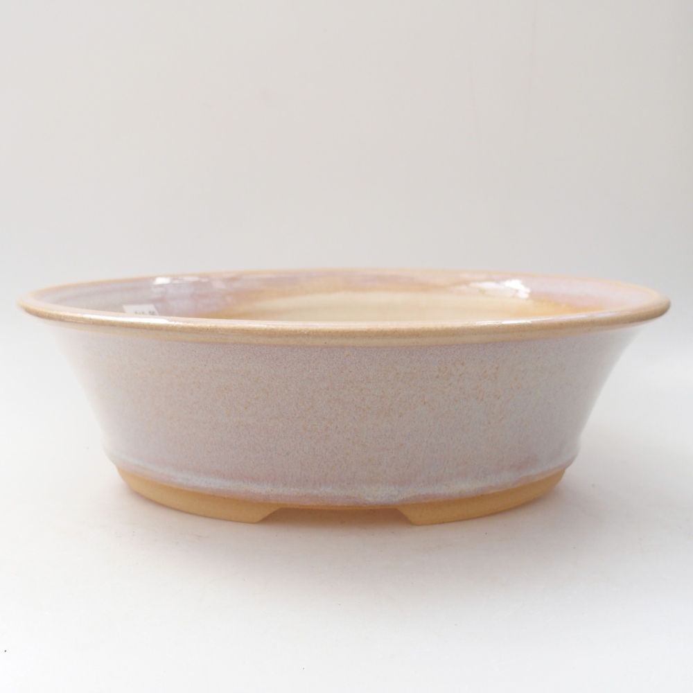 Bol à bonsaï en céramique 26,5 x 26,5 x 7,5 cm, couleur beige