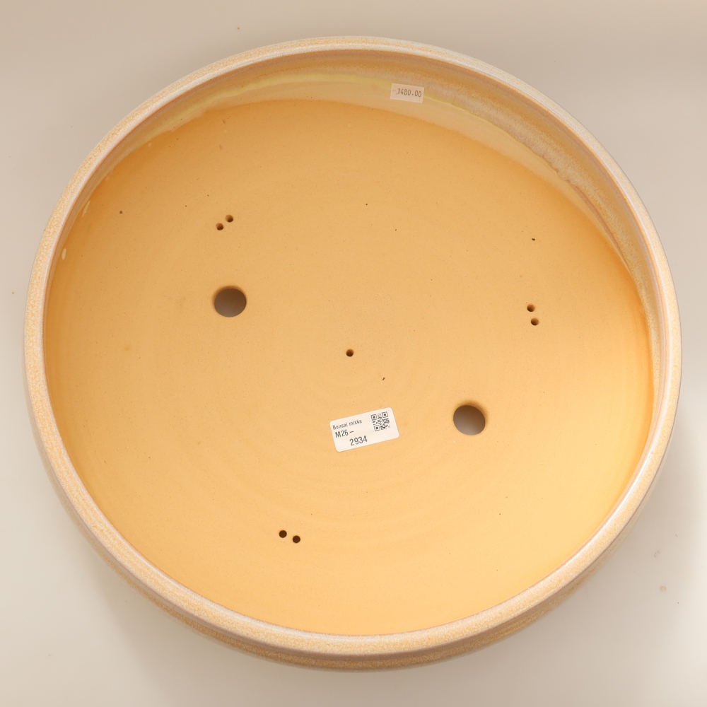 Pot à bonsaï en céramique 36,5 x 36,5 x 9,5 cm, couleur beige - RETRAIT SUR PLACE UNIQUEMENT ou expédition par palette