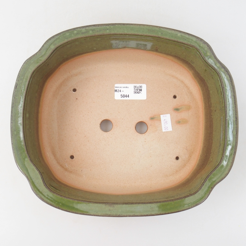 Bol à bonsaï en céramique 24,5 x 21 x 7 cm, vert