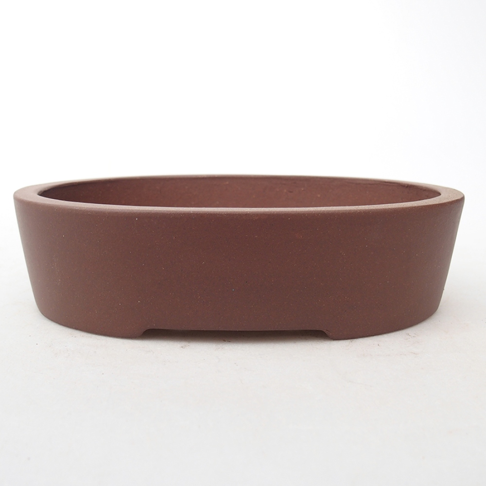 Bol à bonsaï en céramique 15,5 x 11,5 x 4 cm, brun