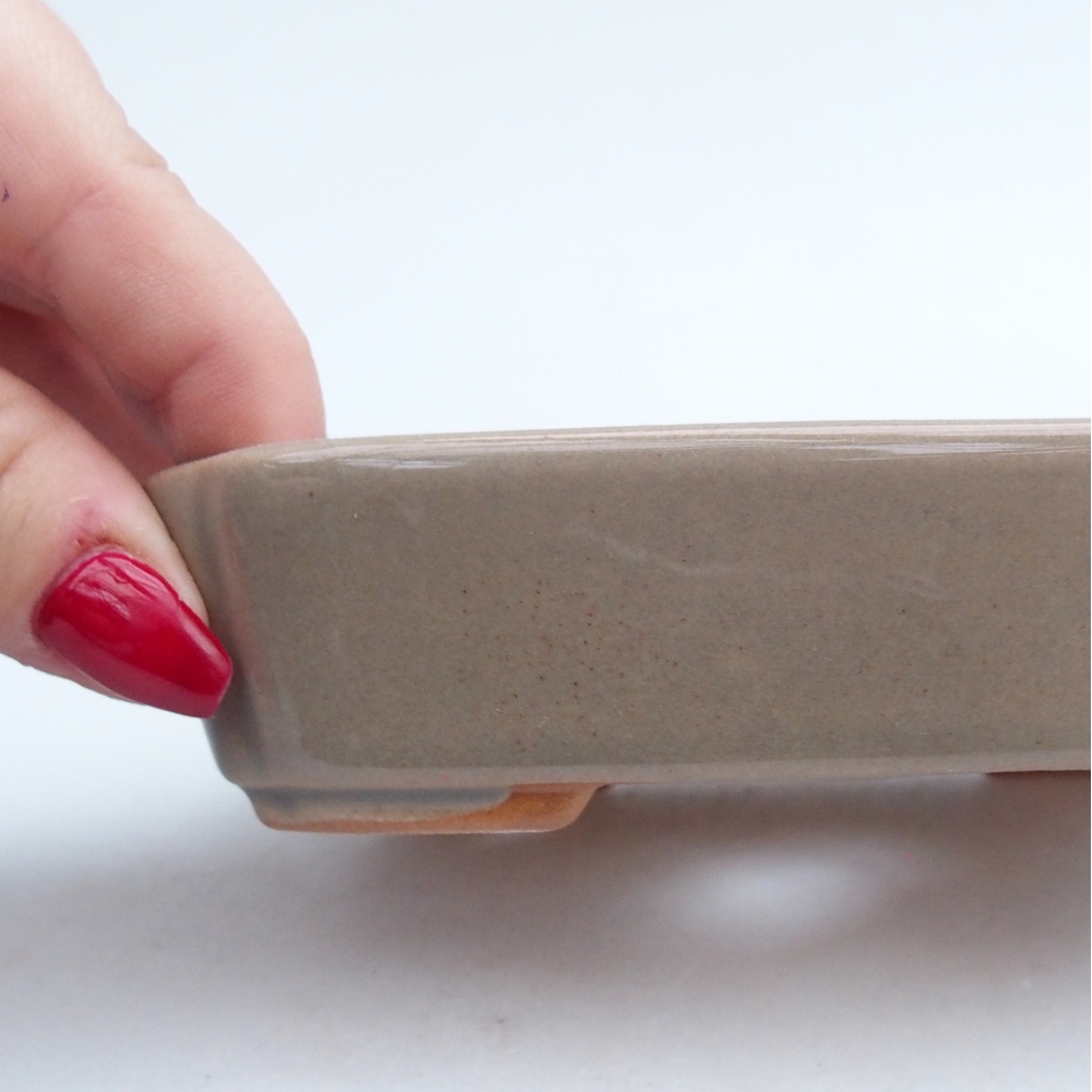 Bol à bonsaï en céramique 12 x 9 x 3 cm, gris