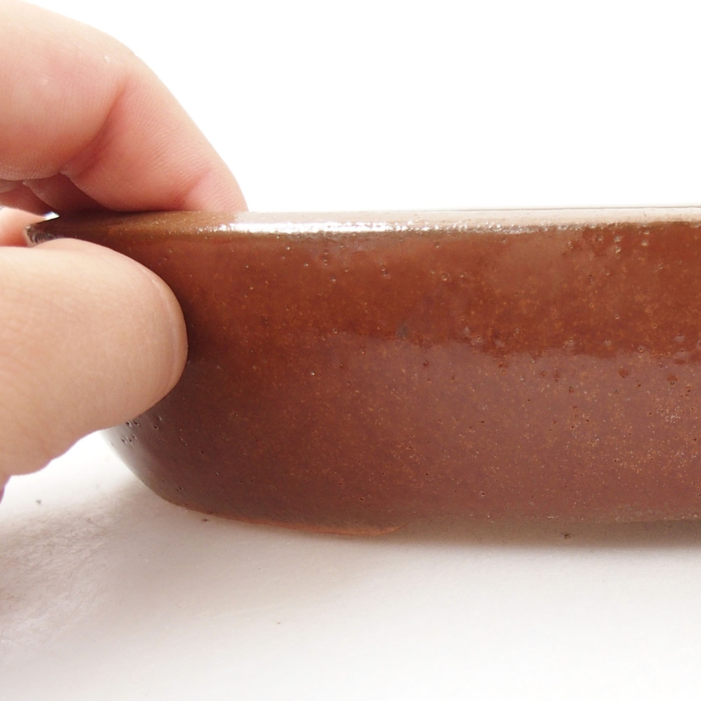 Bol à bonsaï en céramique 22 x 16,5 x 4 cm, brun