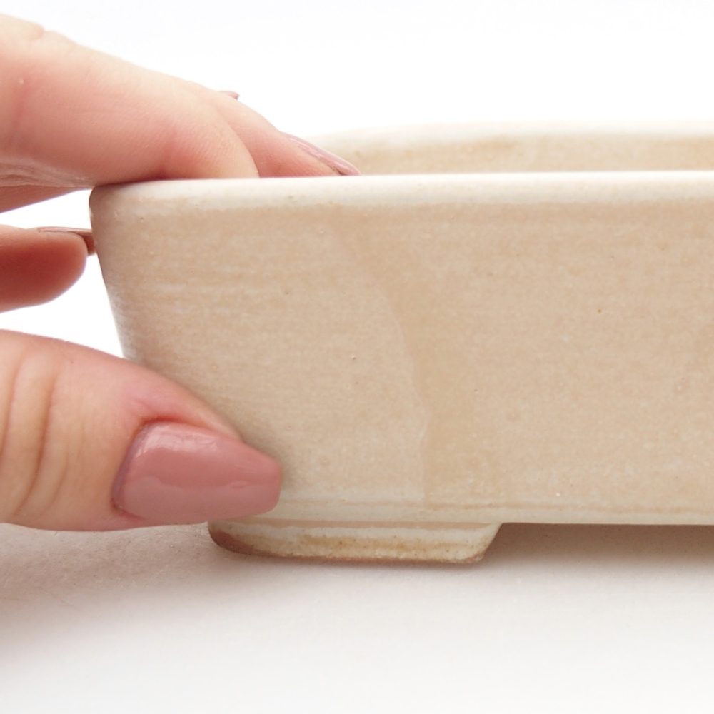 Bol à bonsaï en céramique 15 x 12 x 4,5 cm, couleur beige