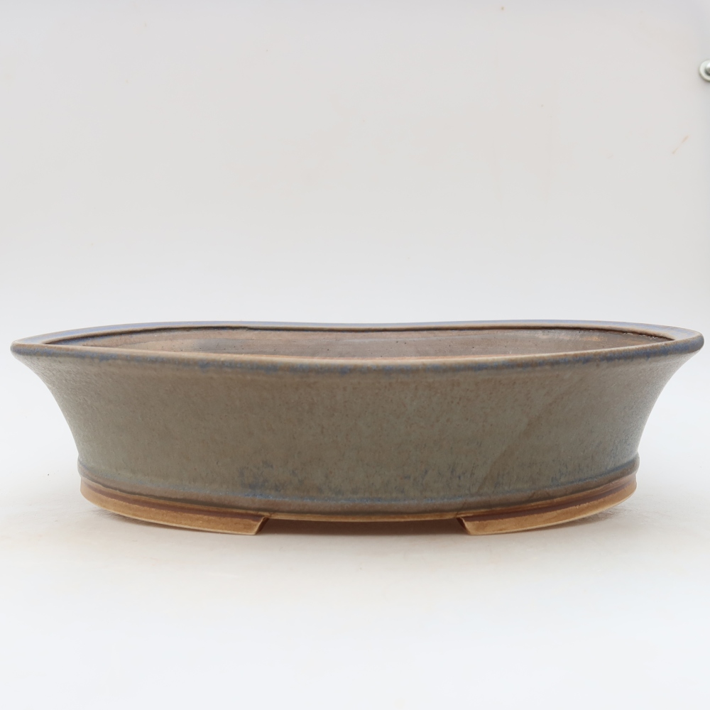 Bol à bonsaï en céramique 26,5 x 24 x 5,5 cm, couleur bleu