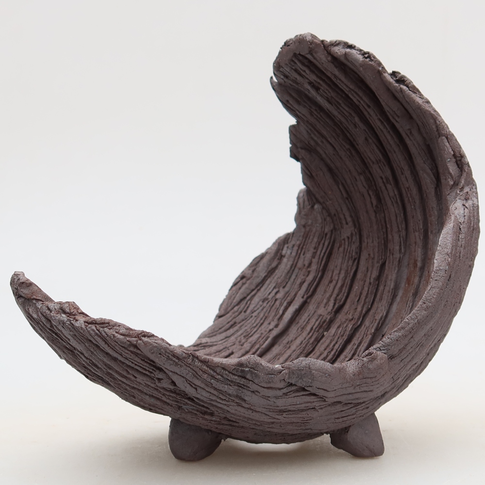 Coquille en céramique  14,5 x 11 x 15,5 cm, couleur marron