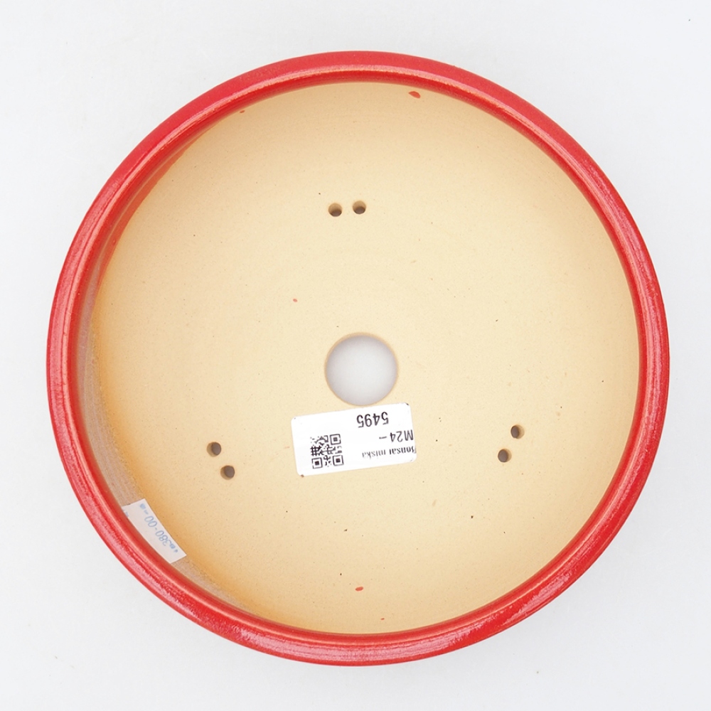 Bol à bonsaï en céramique 18,5 x 18,5 x 6 cm, couleur rouge