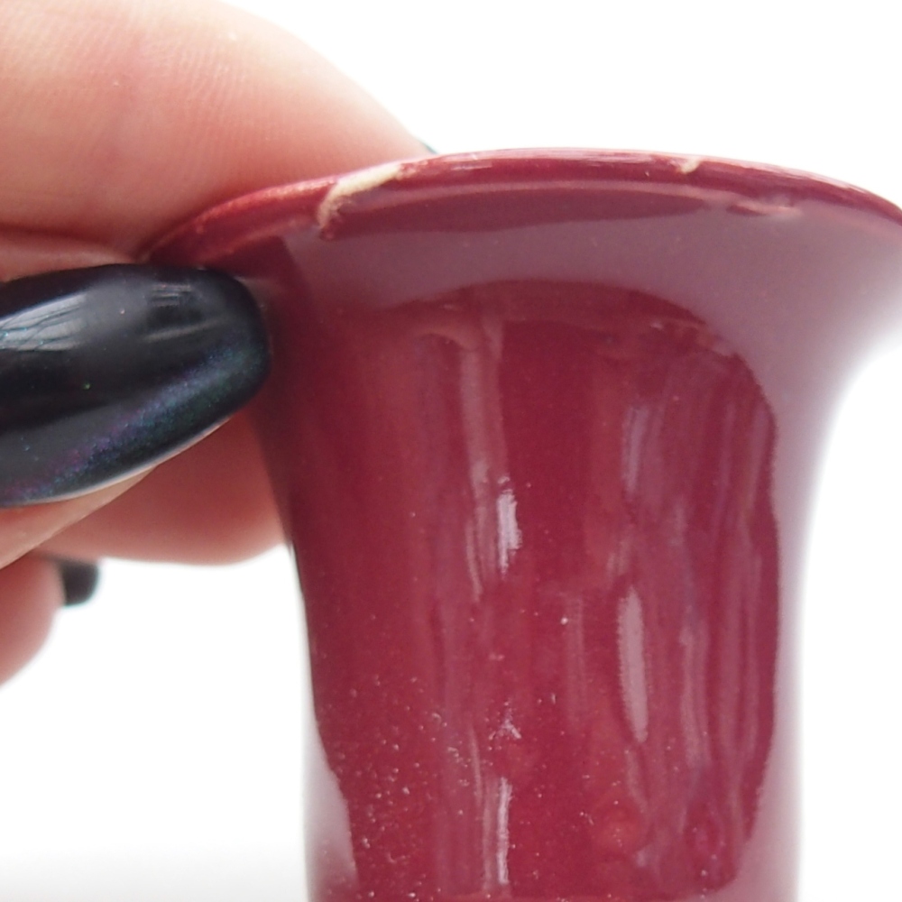 Mini bol bonsaï 4,5 x 4,5 x 4 cm, couleur bordeaux