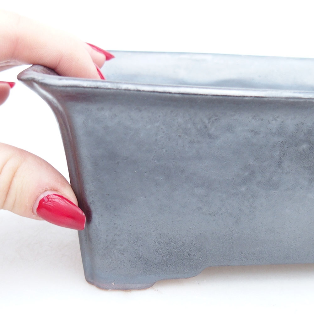 Bol à bonsaï en céramique 18 x 14 x 7,5 cm, noir