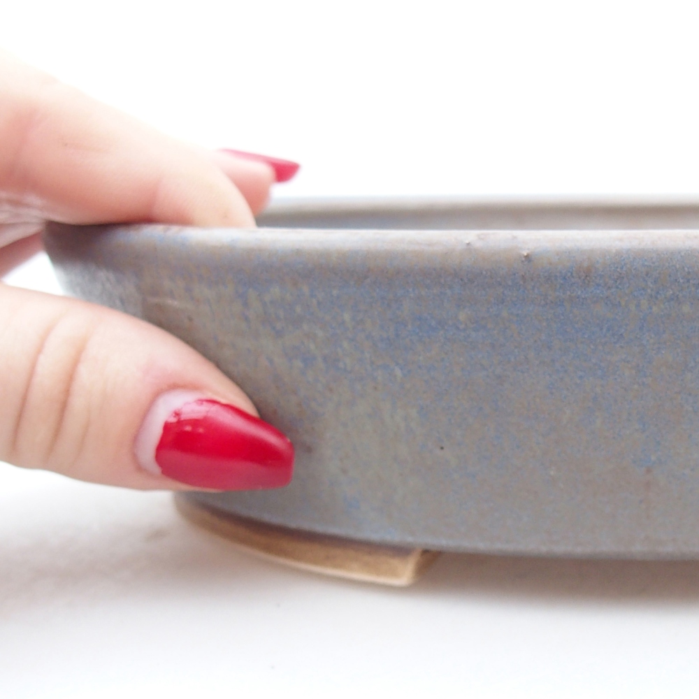 Bol à bonsaï en céramique 18,5 x 16,5 x 4,5 cm, couleur bleu