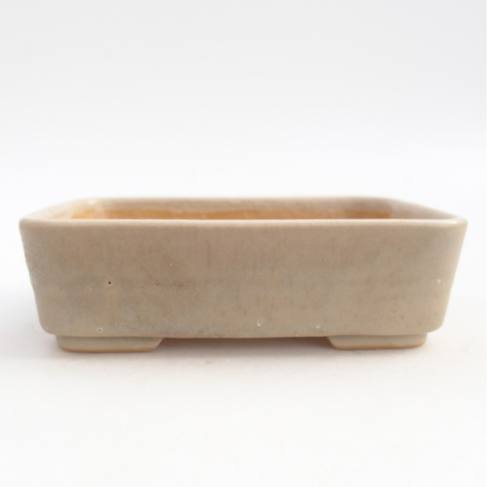 Bol à bonsaï en céramique 14,5 x 10,5 x 4,5 cm, couleur beige