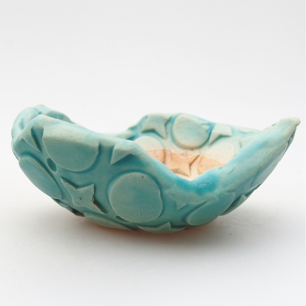 Coquille en céramique 8,5 x 9 x 4 cm , couleur bleue