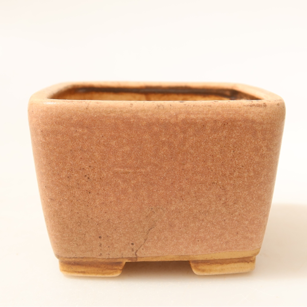 Pot à bonsaï en céramique 6,5 x 6,5 x 4,5 cm, couleur rose