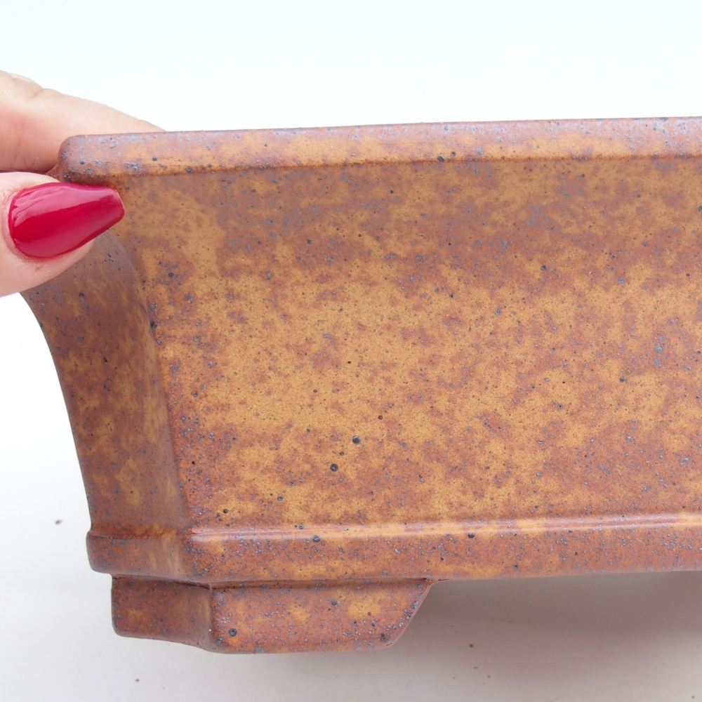 Bol à bonsaï en céramique 23,5 x 17,5 x 8,5 cm, brun