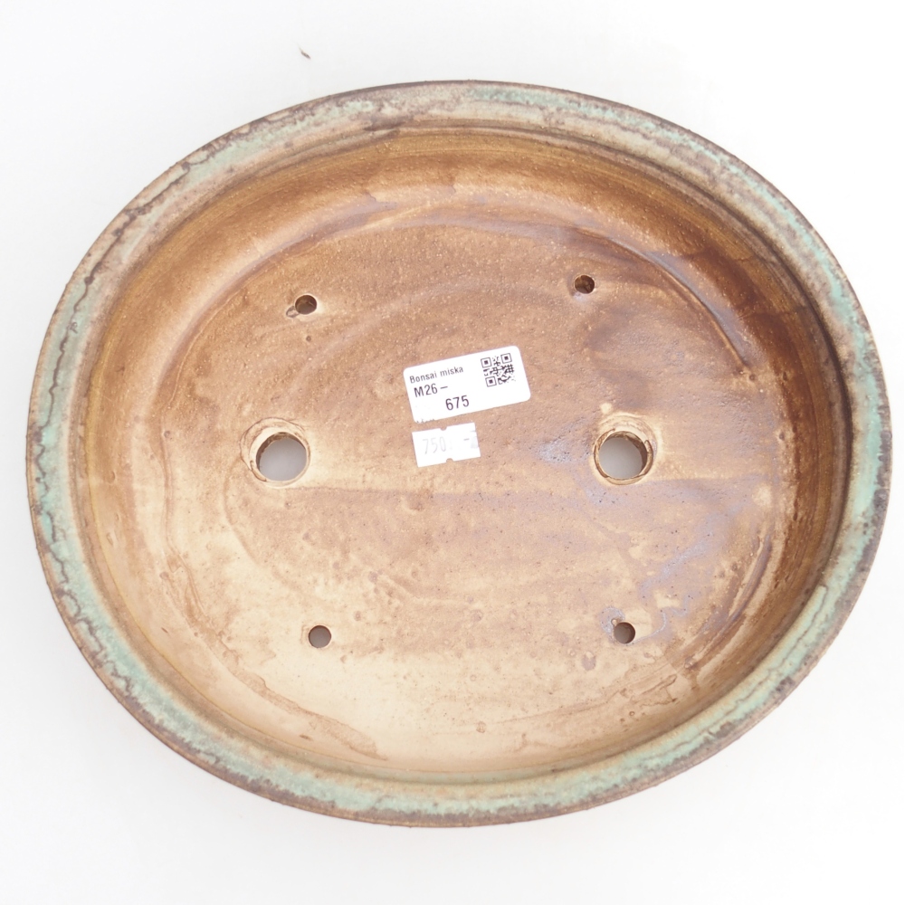 Bol à bonsaï en céramique 26,5 x 24 x 5,5 cm, vert