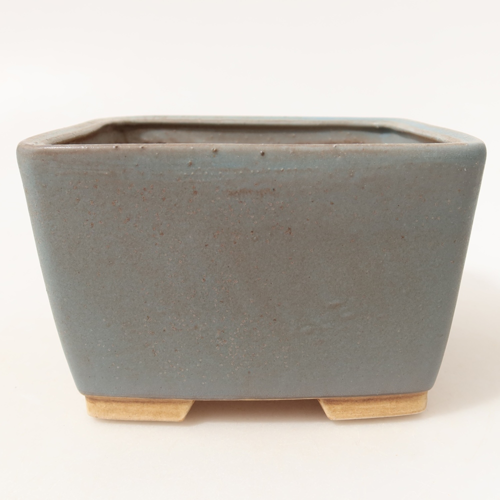 Pot à bonsaï en céramique 13 x 13 x 8 cm, couleur bleue