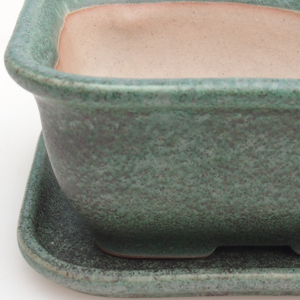 Bol bonsaï + soucoupe H11 - 11,5 x 10 x 4 cm - vert