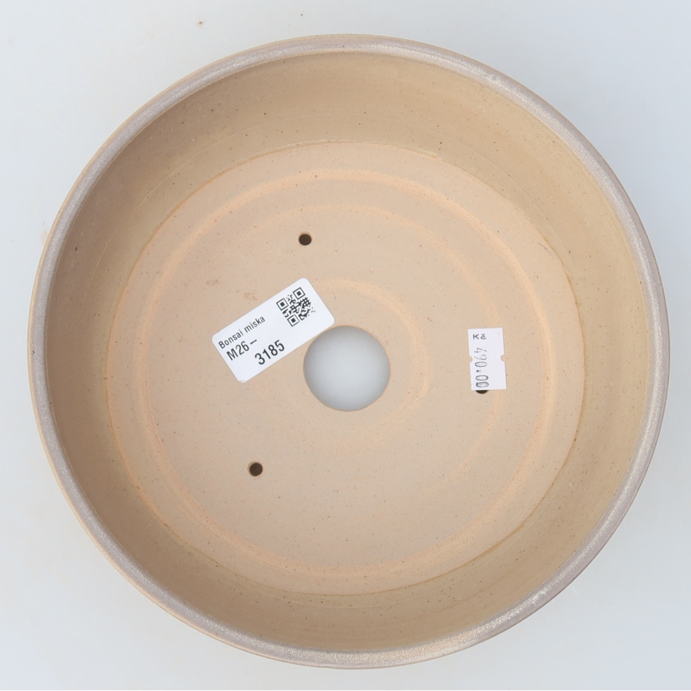 Bol à bonsaï en céramique 19,5 x 19,5 x 6,5 cm, couleur beige