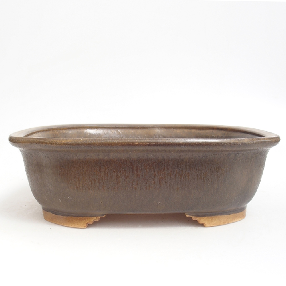 Bol à bonsaï en céramique 25 x 21 x 7,5 cm, brun