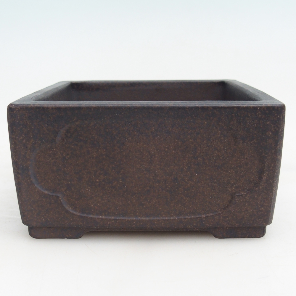 Bol à bonsaï en céramique 12,5 x 12,5 x 6,5 cm, couleur ocre brunâtre