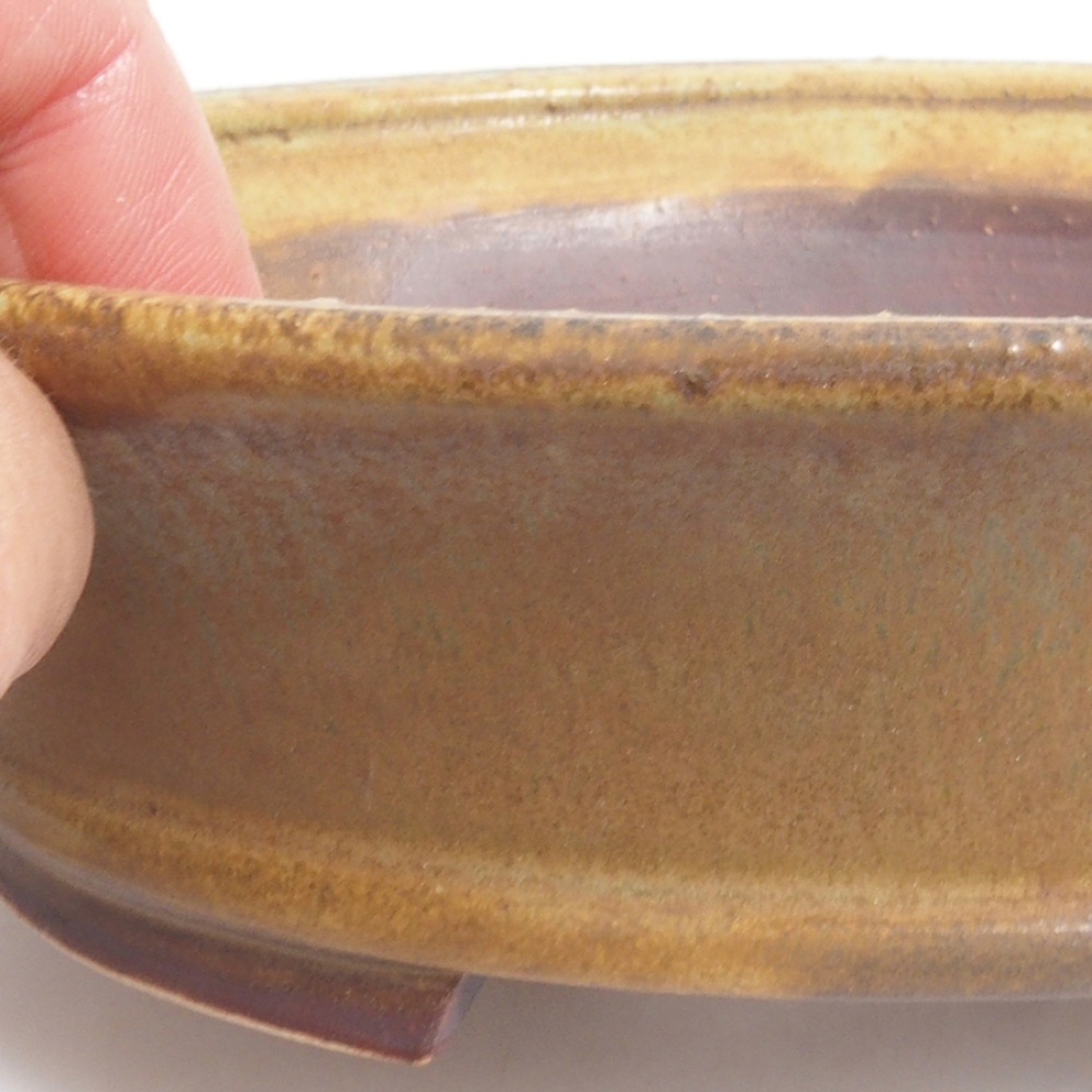 Bol à bonsaï en céramique 10 x 8,5 x 4 cm, brun