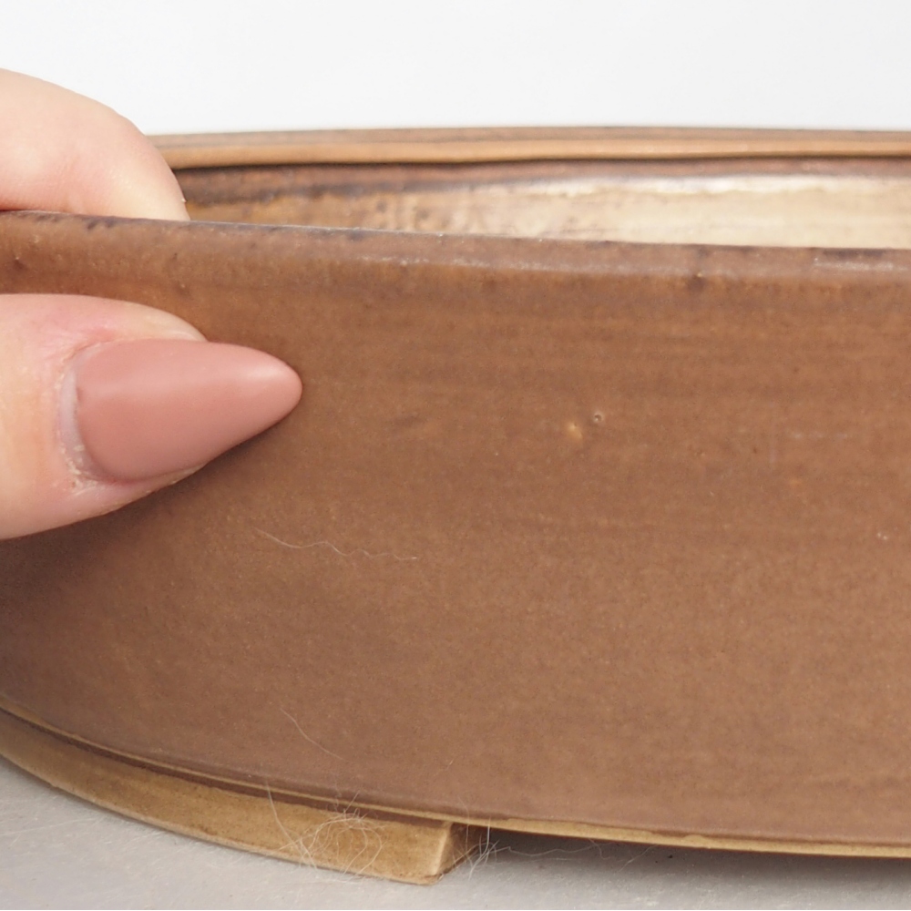 Bol à bonsaï en céramique 31,5 x 27,5 x 6,5 cm, rose