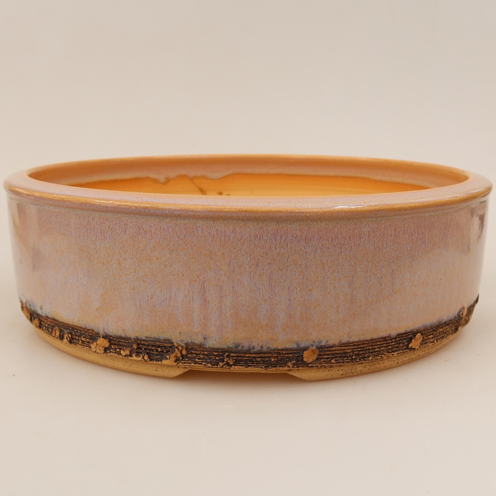 Pot à bonsaï en céramique 27 x 27 x 8 cm, couleur rose