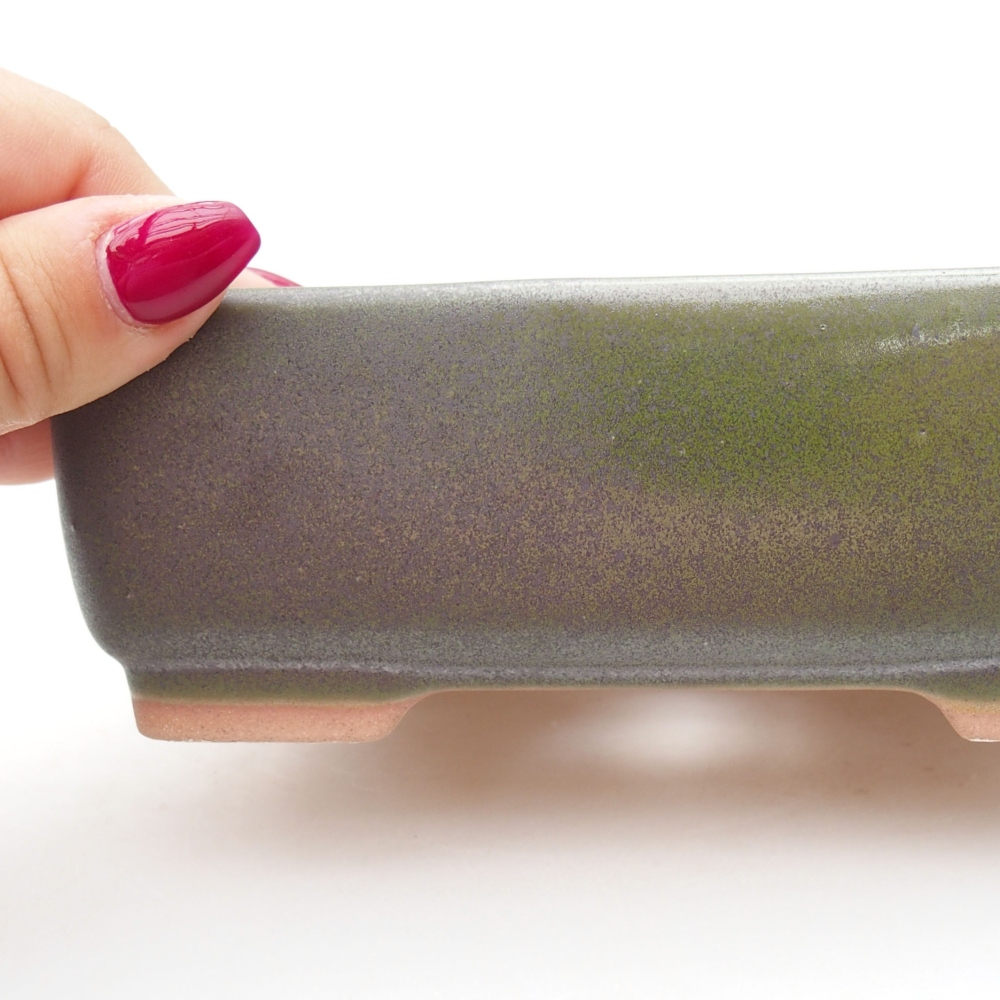 Bol à bonsaï en céramique 15 x 11 x 5,5 cm, vert