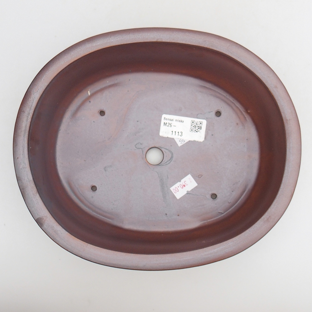 Bol à bonsaï en céramique 23 x 19 x 7 cm, couleur métal