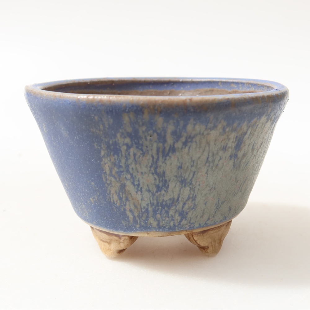 Bol à bonsaï en céramique 8,5 x 8,5 x 5 cm, couleur bleu