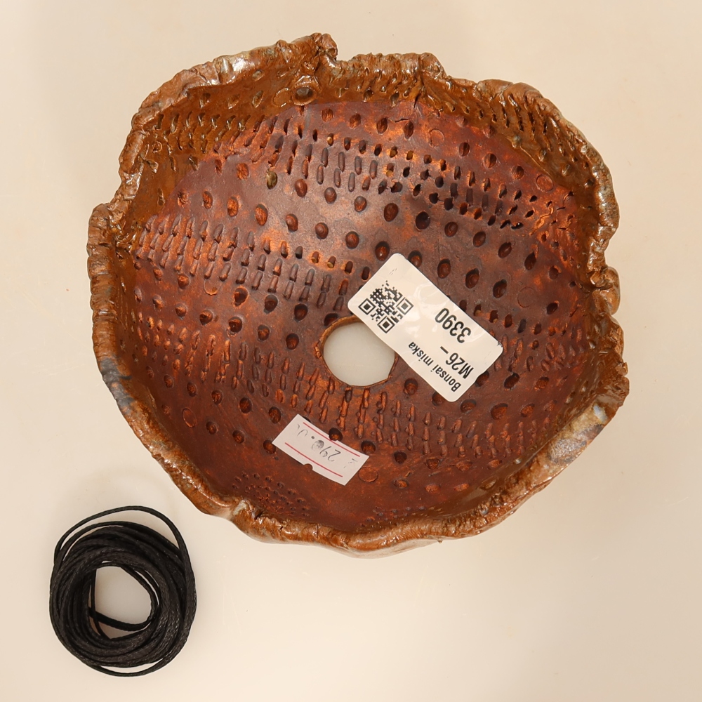 Coquille en céramique pour kokedama, 12,5 x 12 x 7,5 cm, couleur marron