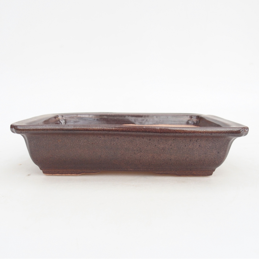 Bol à bonsaï en céramique 18 x 13,5 x 4,5 cm, brun