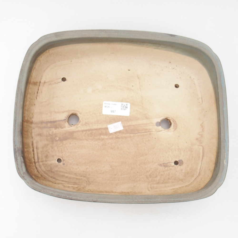 Bol à bonsaï en céramique 28,5 x 24 x 7 cm, couleur bleu