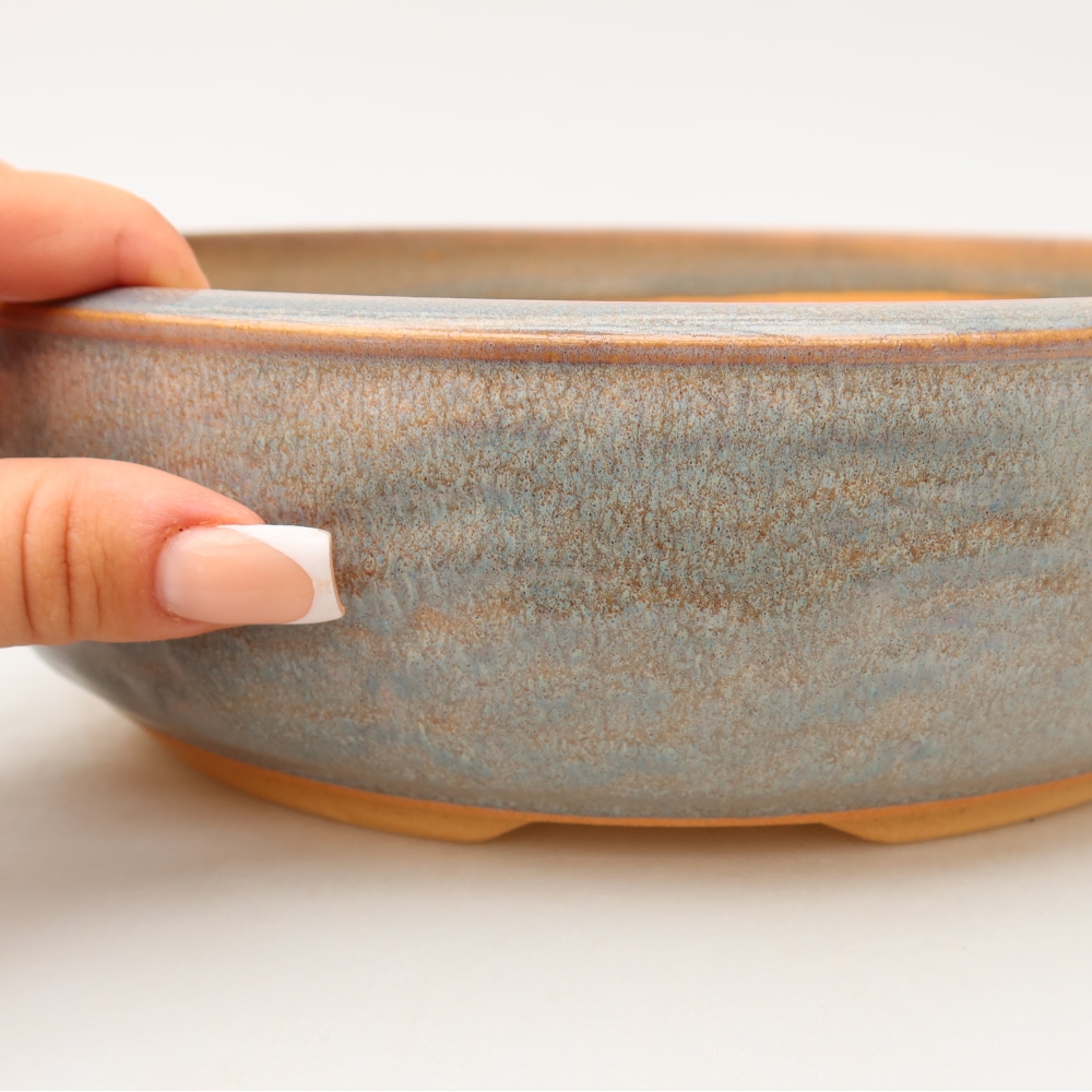 Bol bonsaï en céramique 25,5 x 25,5 x 7 cm, gris