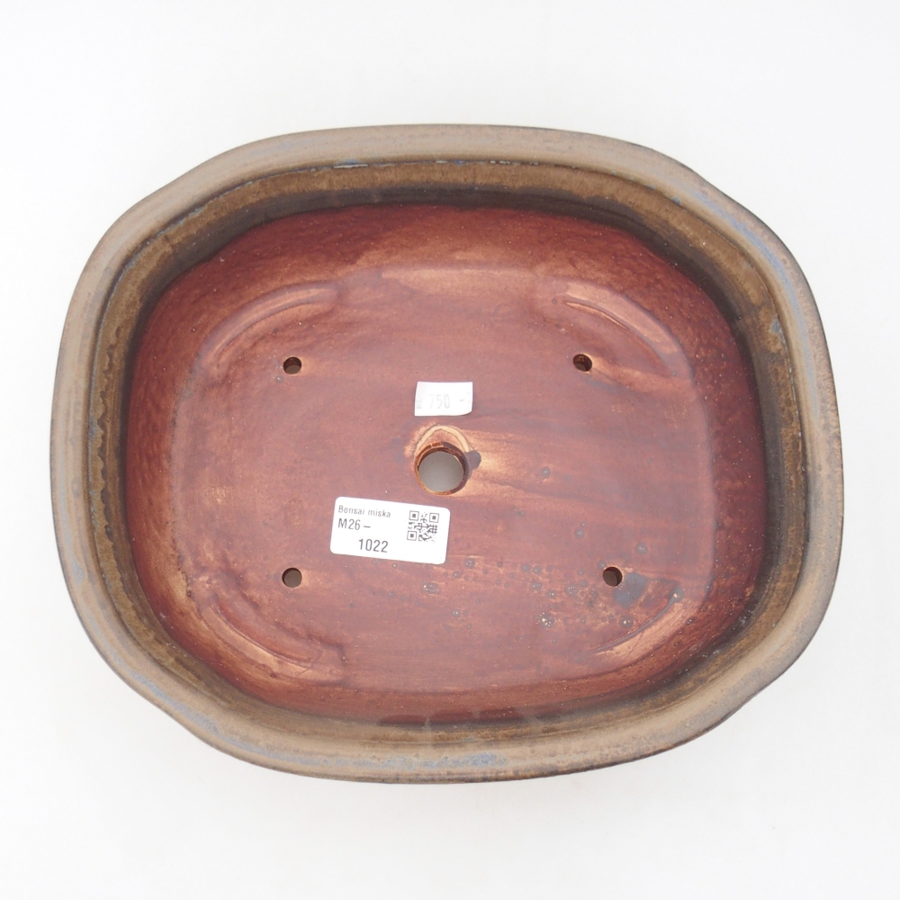 Bol à bonsaï en céramique 25 x 21,5 x 7,5 cm, brun