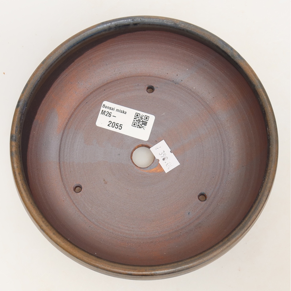 Pot à bonsaï en céramique 17 x 17 x 5,5 cm, couleur marron