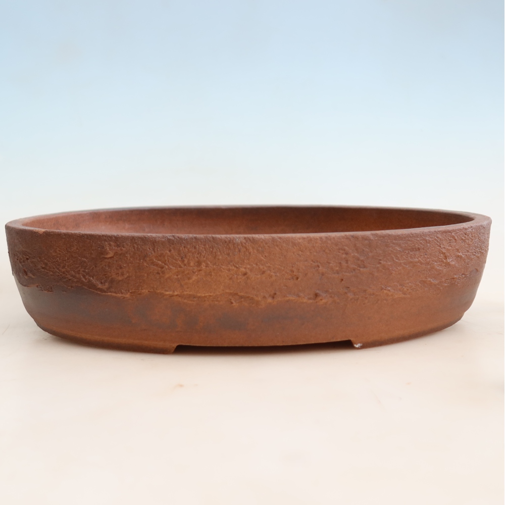 Pot à bonsaï en céramique 37 x 30 x 7 cm, couleur marron
