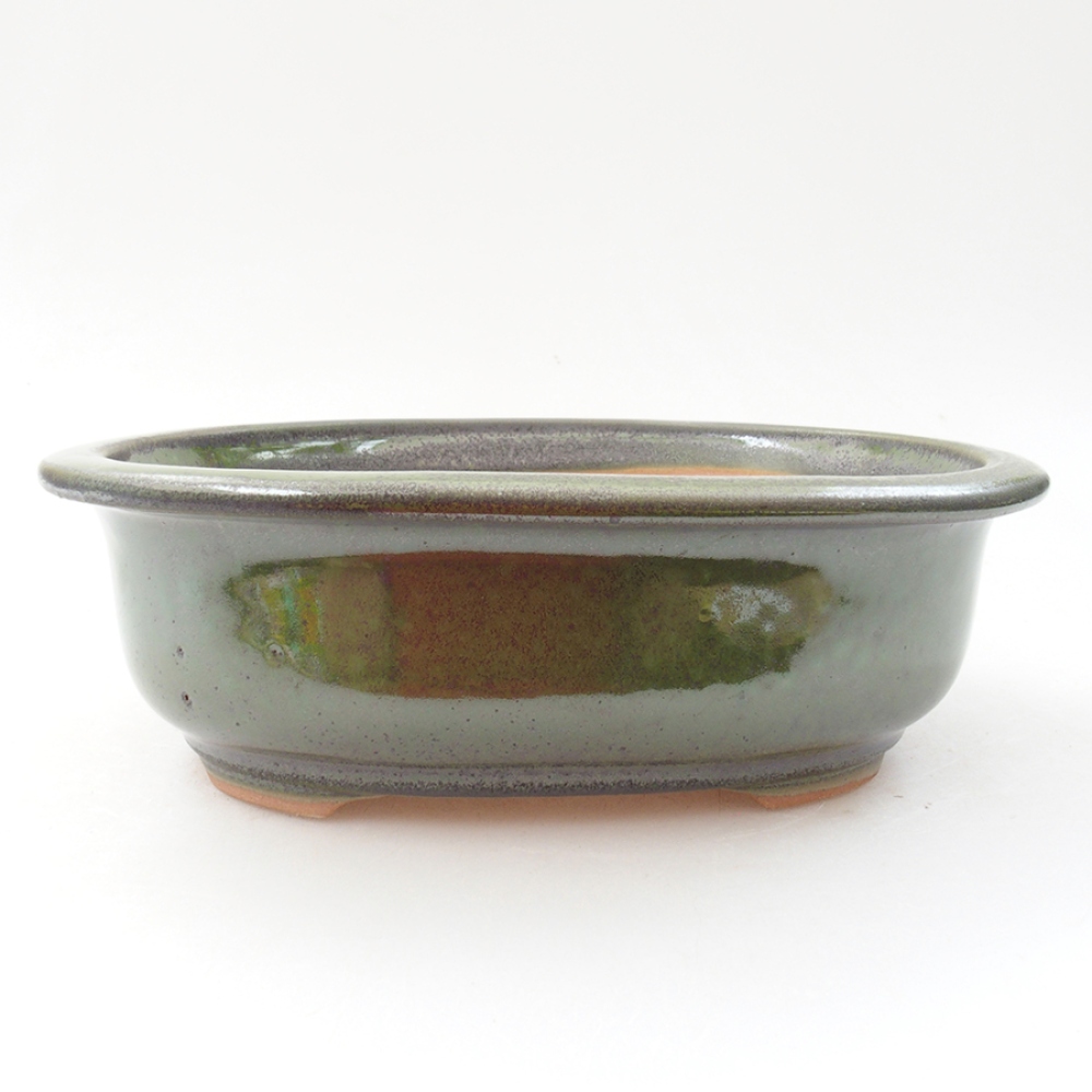 Bol à bonsaï en céramique 18 x 14,5 x 6 cm, vert