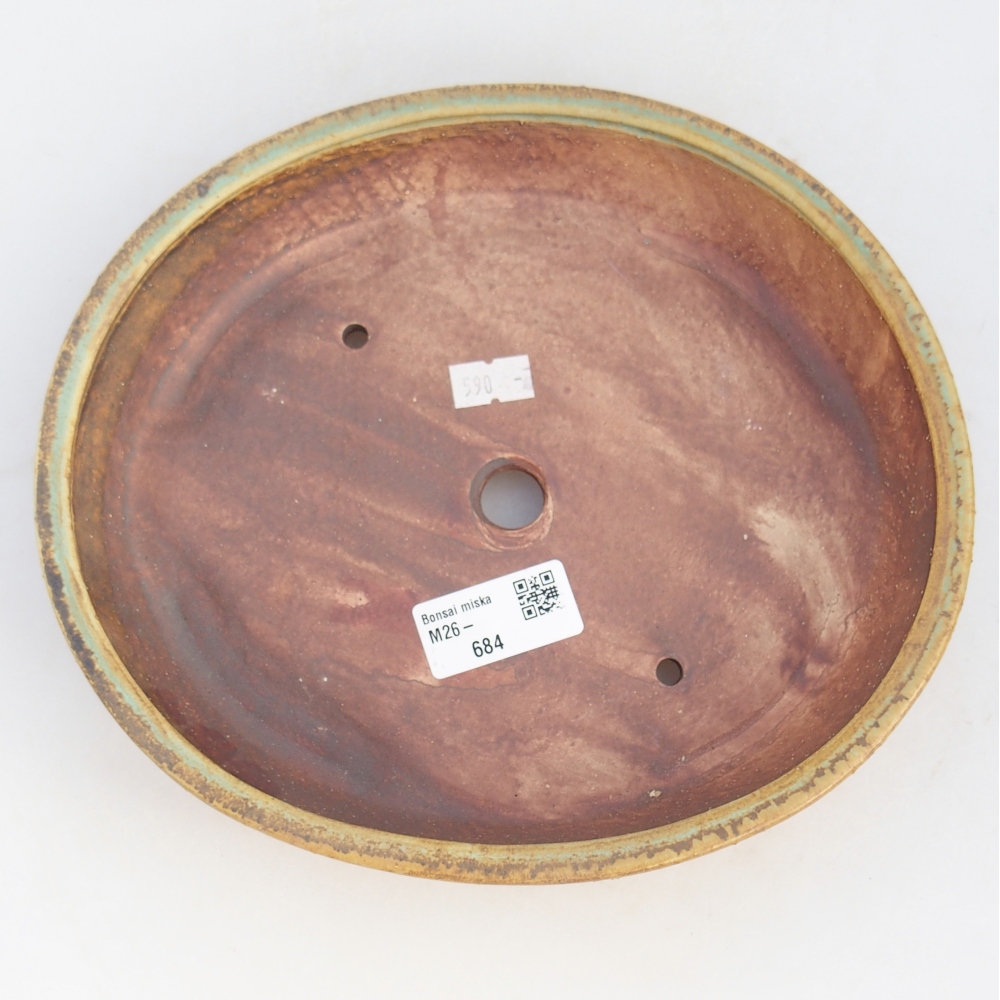 Bol à bonsaï en céramique 23 x 20 x 4,5 cm, vert