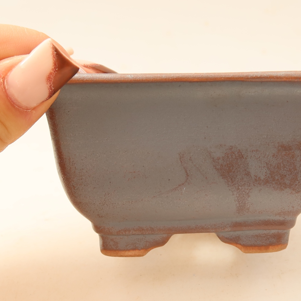 Pot à bonsaï en céramique 9,5 x 9,5 x 5,5 cm, couleur métallique