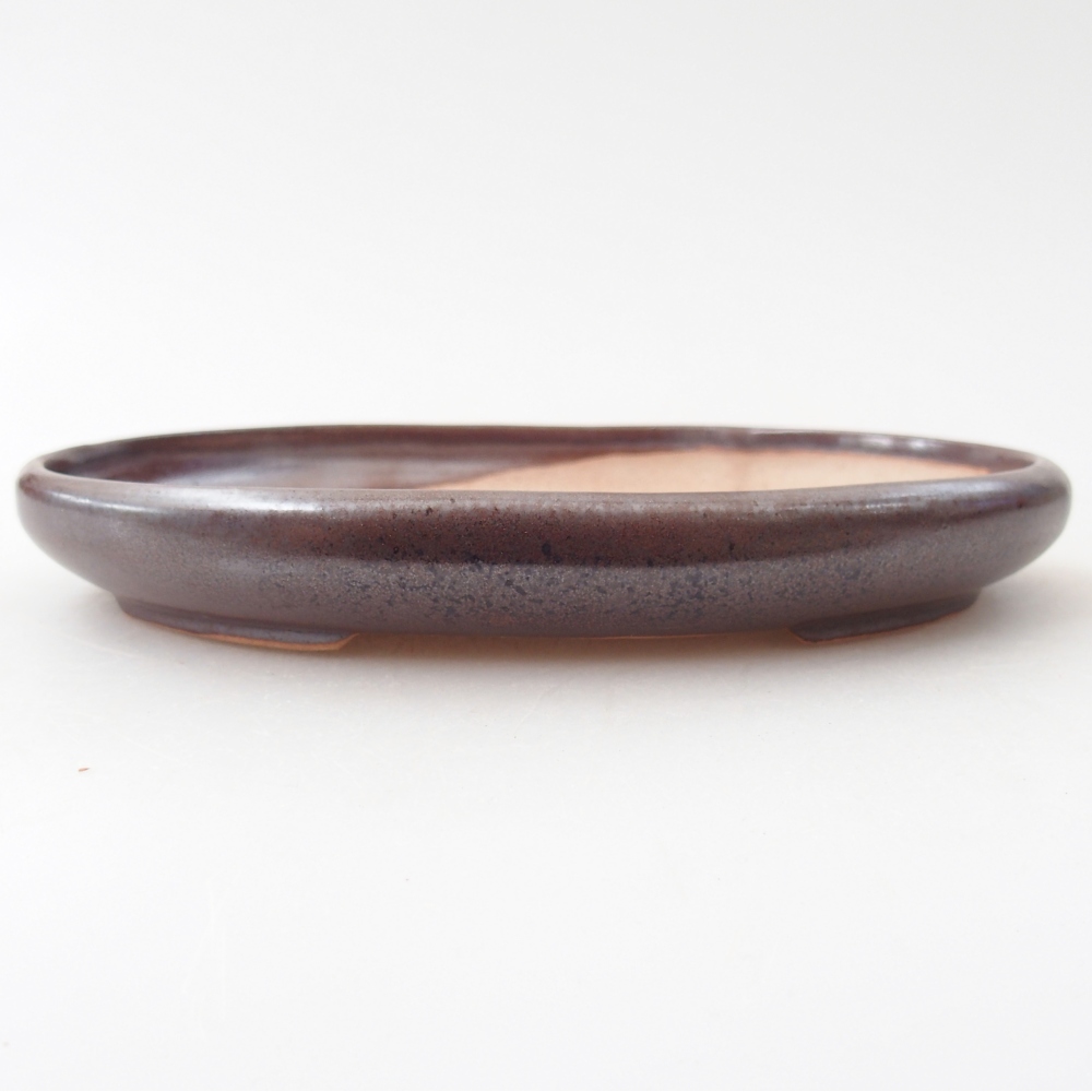Bol à bonsaï en céramique 17 x 12,5 x 2 cm, brun