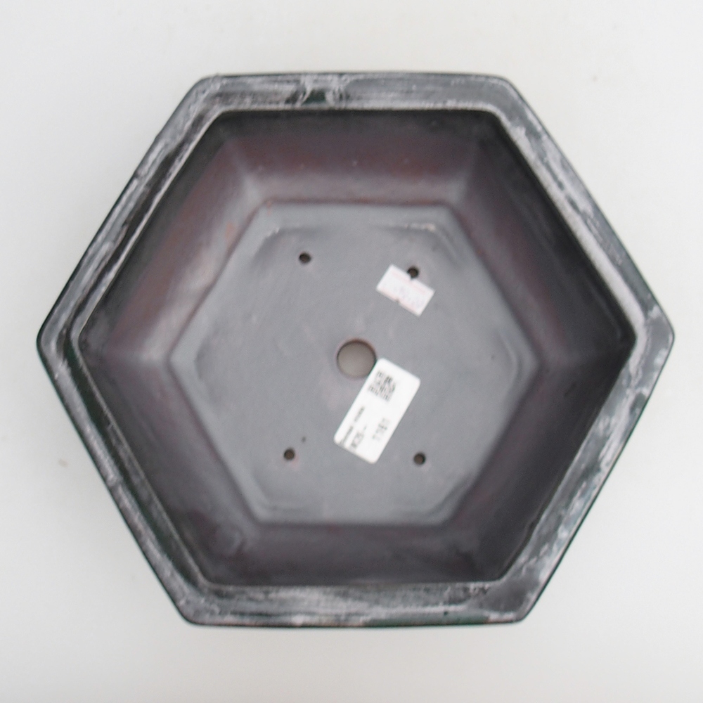 Bol à bonsaï en céramique 23 x 21 x 7,5 cm, vert