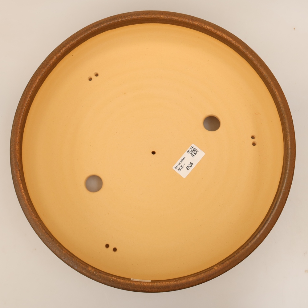 Pot à bonsaï en céramique 31 x 31 x 7,5 cm, couleur marron