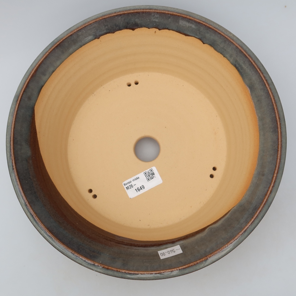 Pot à bonsaï en céramique 26,5 x 26,5 x 8 cm, couleur grise