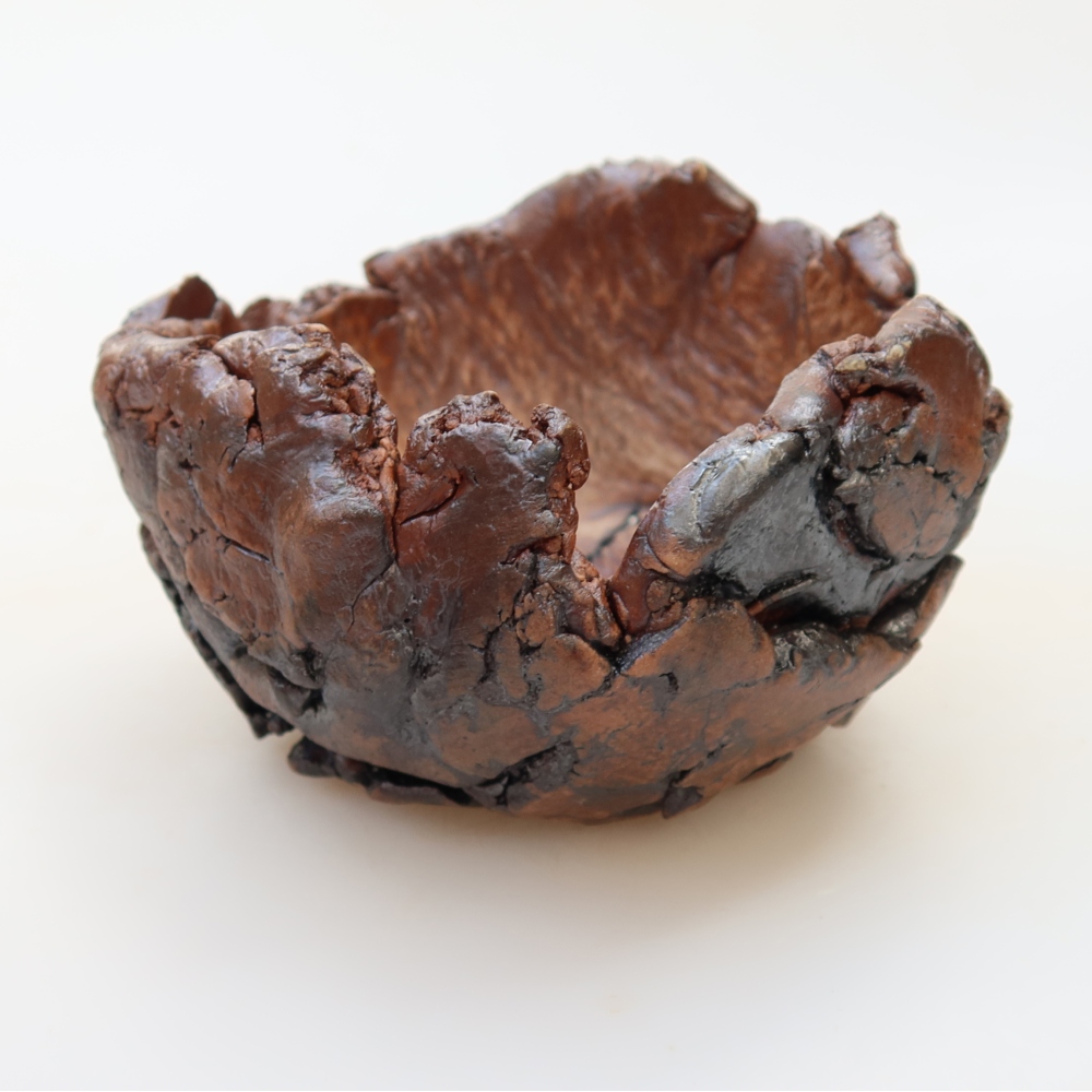 Coquille en céramique 11 x 10 x 6 cm, couleur marron