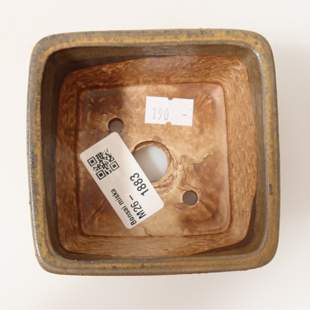 Bol à bonsaï en céramique 8,5 x 8,5 x 5,5 cm, brun