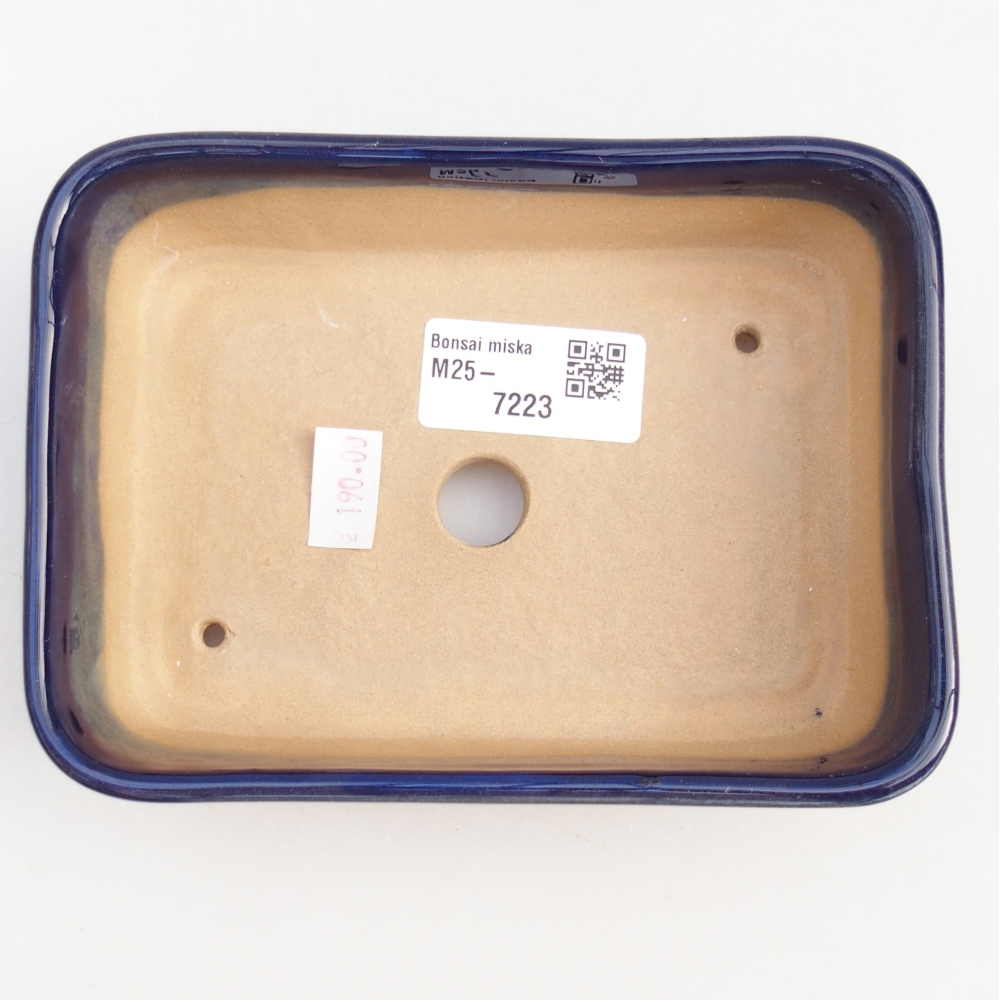 Bol à bonsaï en céramique 14,5 x 10,5 x 4,5 cm, couleur bleu