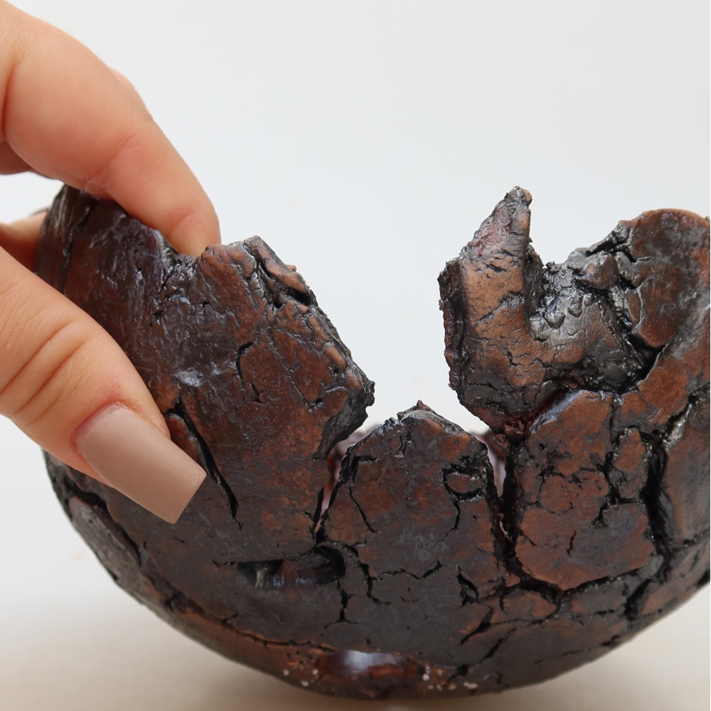 Coquille en céramique 14,5 x 14 x 8,5 cm, couleur marron