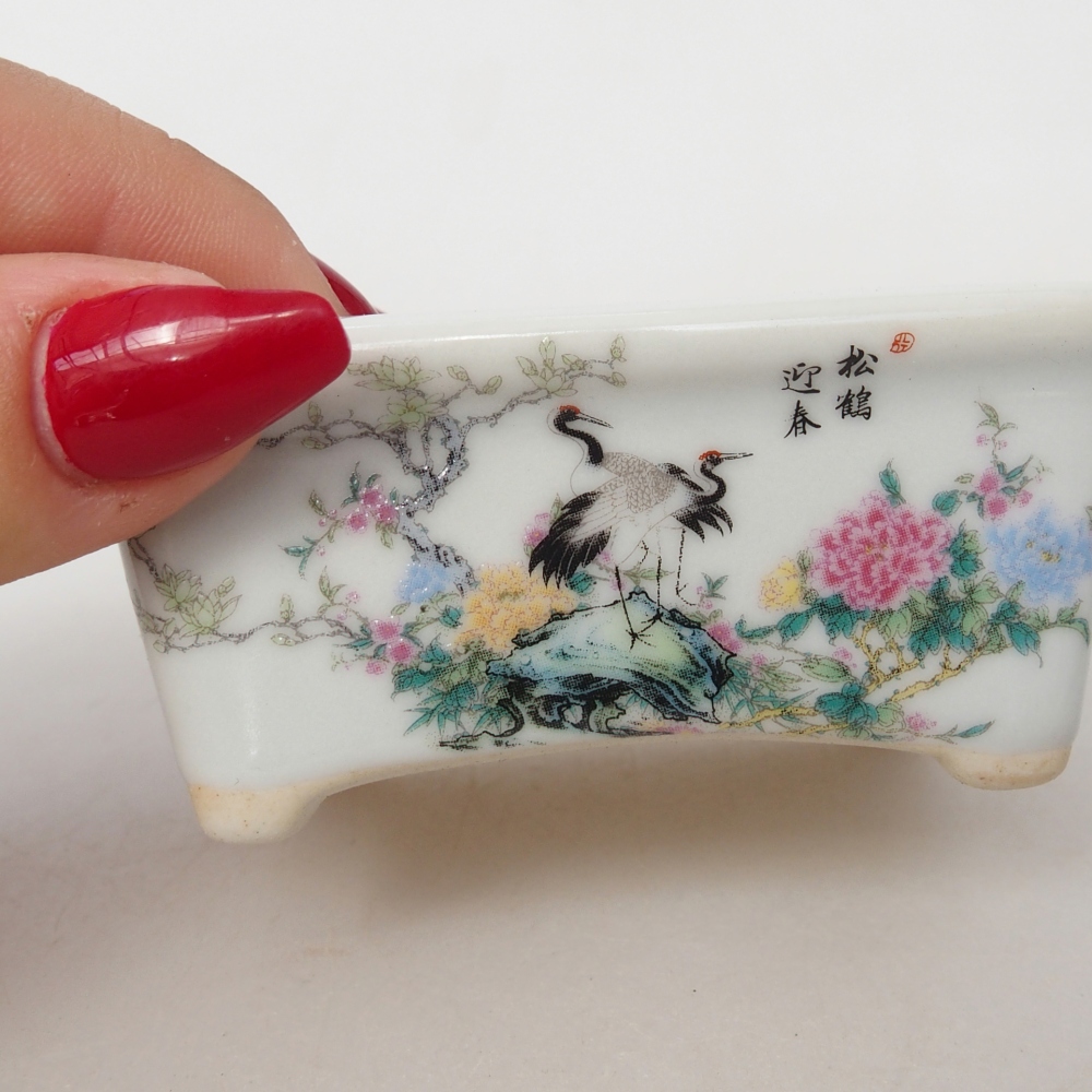 Mini bol bonsaï 8 x 6,5 x 3,5 cm, blanc