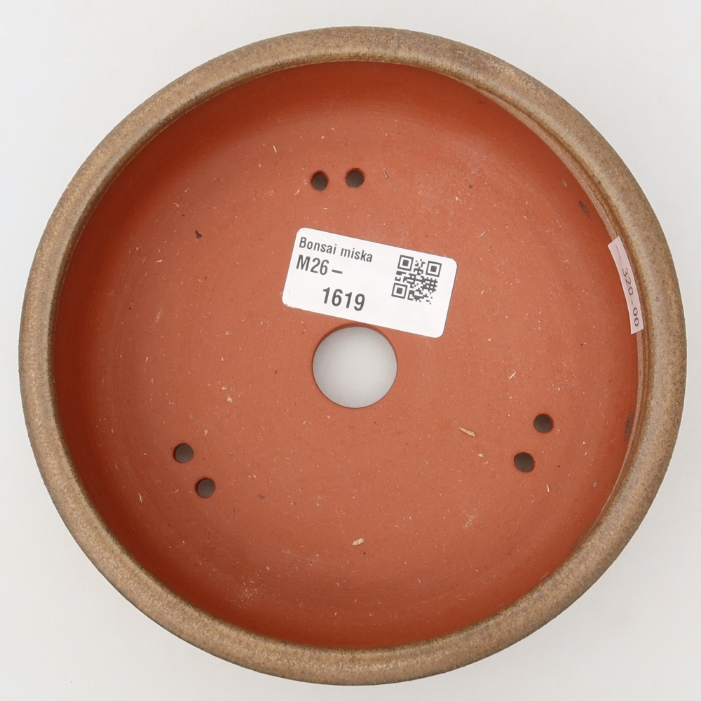 Pot à bonsaï en céramique 14,5 x 14,5 x 4,5 cm, couleur marron