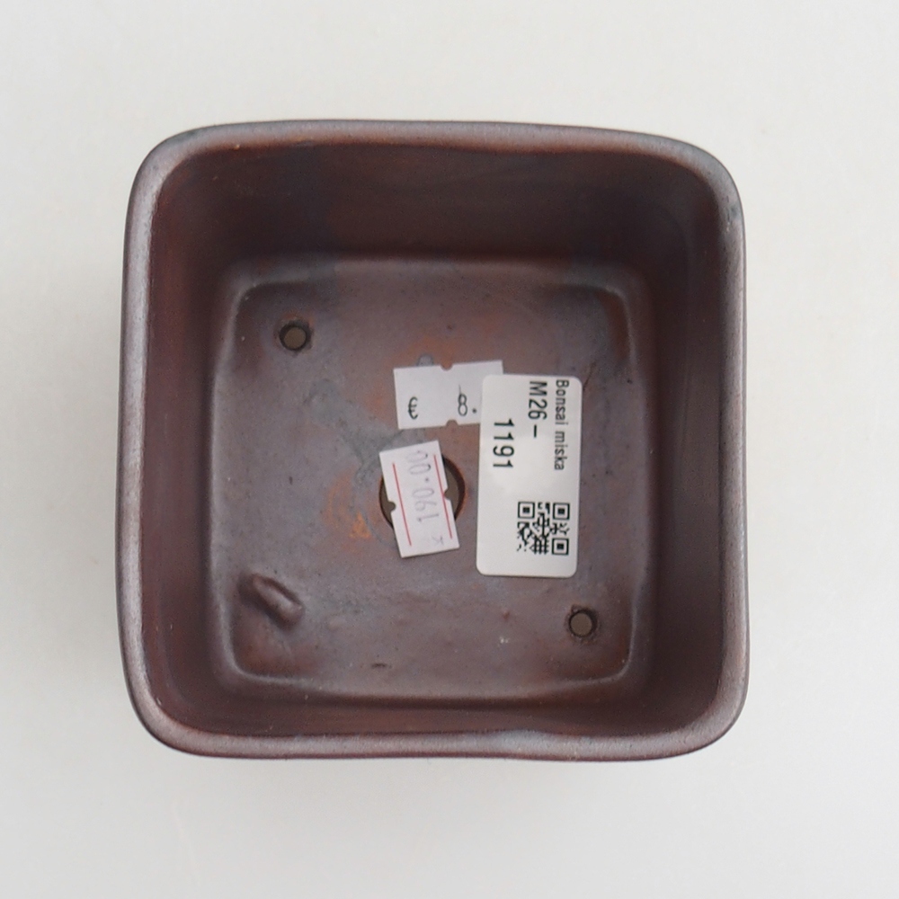 Bol à bonsaï en céramique 10 x 10 x 8 cm, couleur métal